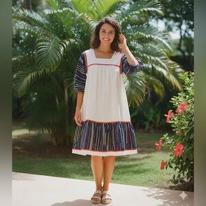 Vintage Maj Honolulu multicolored cotton boho midi dress size M